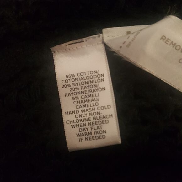 LOFT Open Knit Turtleneck Long Sleeve Poncho Sweater - Picture 8 of 8